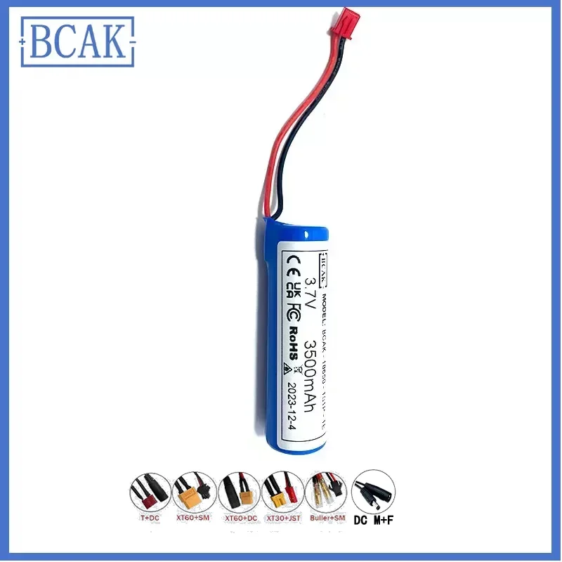 BCAK 18650 3.7V 3500mAh Lithium Battery 1S1P with Bms Protection Plate for Lighting Electric Toothbrush Fan Backup Battery Blue