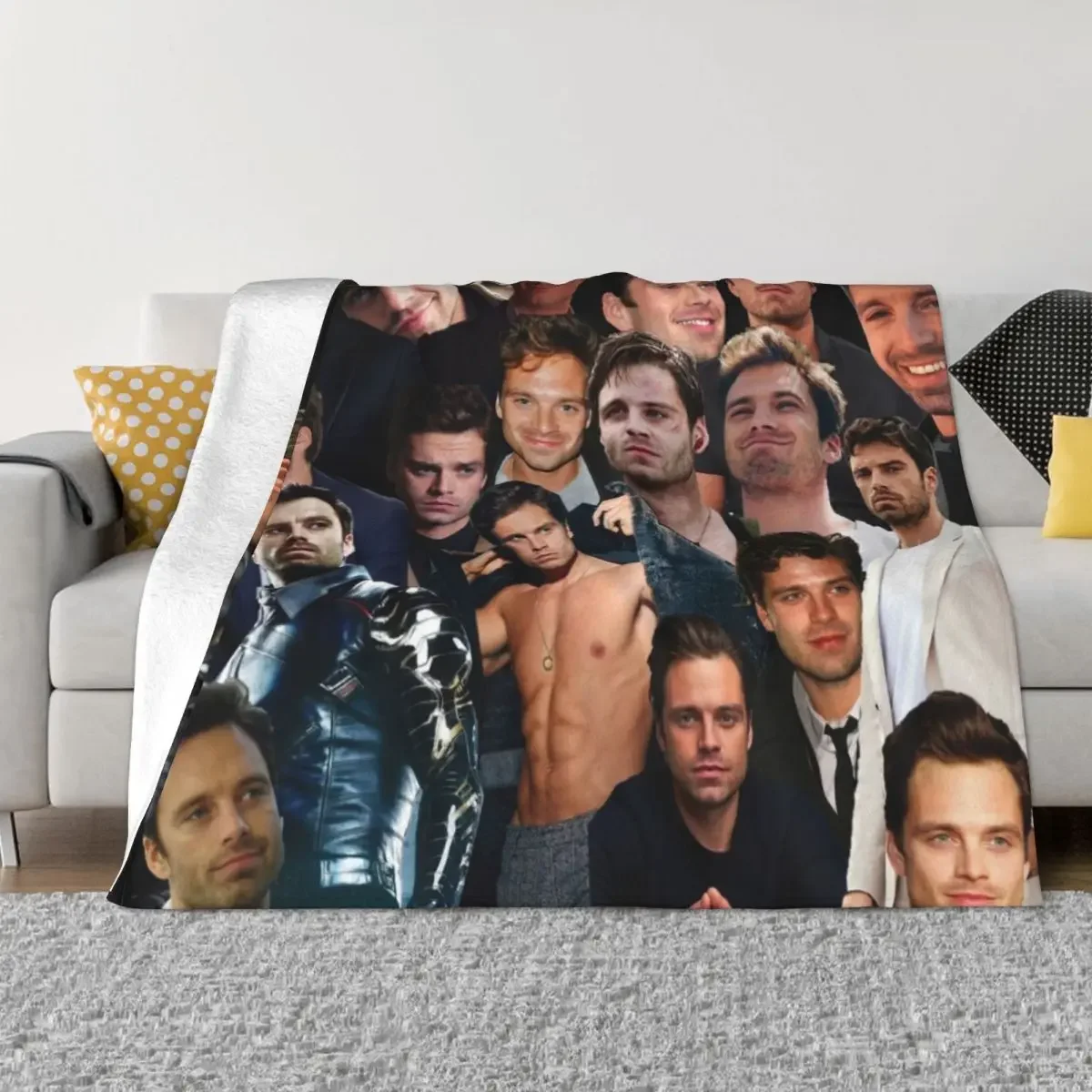 

Sebastian Stan Collage Throw Blanket Sofa Quilt Tourist Soft Plush Plaid Blankets