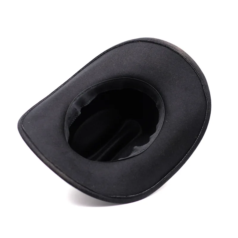 Vintage Western Cowboy Hut für Herren Gentleman Lady Jazz Cowgirl mit Leder breiter Krempe Cloche Kirche Sombrero Hombre Caps – Detail 5