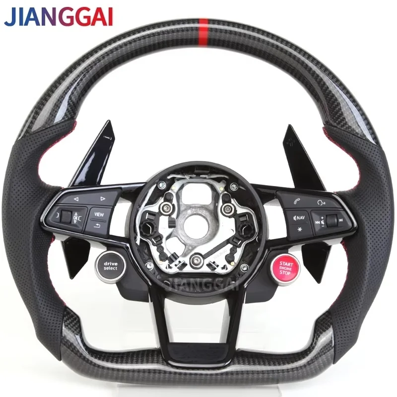 Fit For Audi R8 TTS TT Steering Wheel 2010-2021 Models 100% Carbon Fiber Sport Wheel Custom Racing Wheel