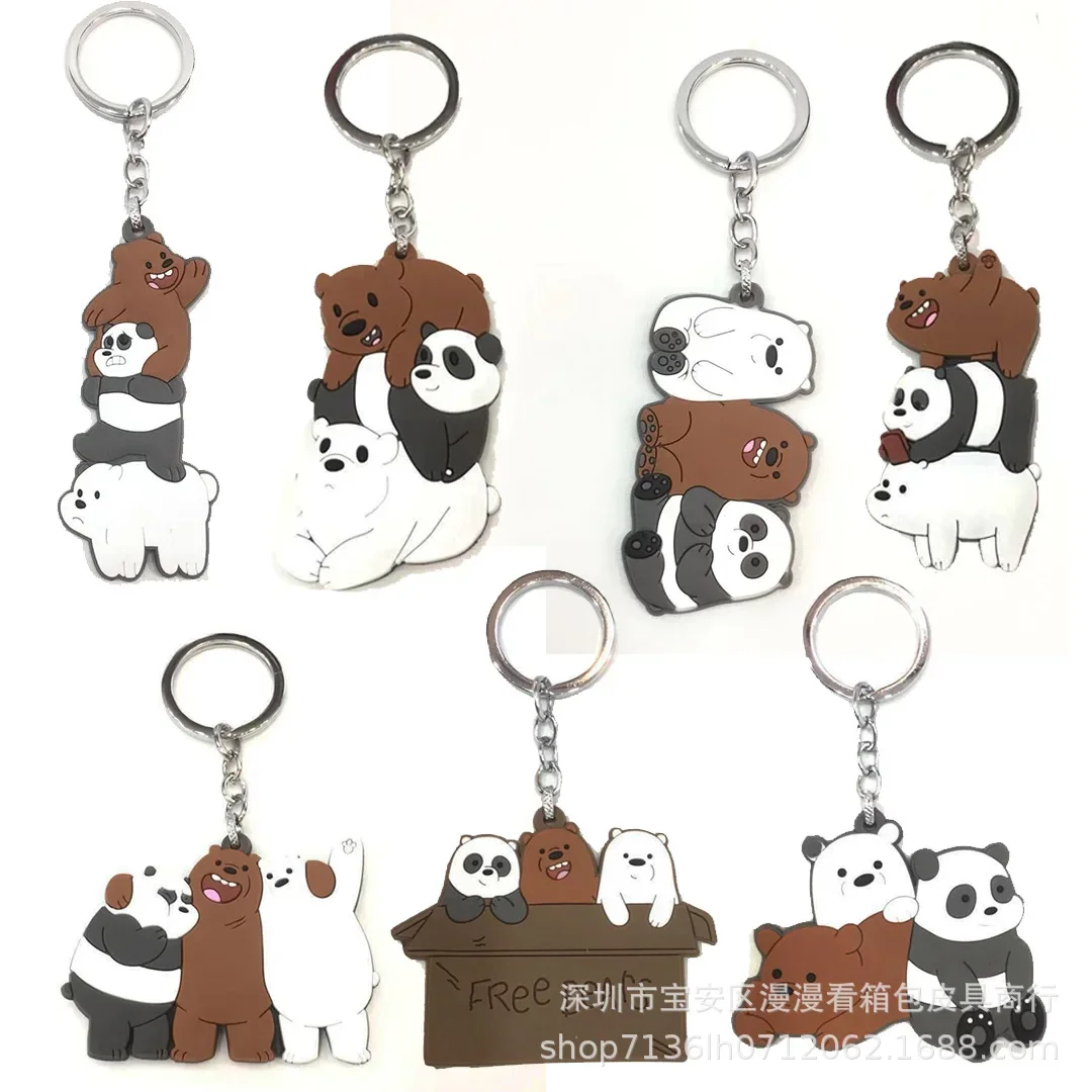 Hot Style Animation Derivatives IceBear Panda Grizzly Girl Heart Super Kawaii Keychain Exquisite Brithday Present for Friends