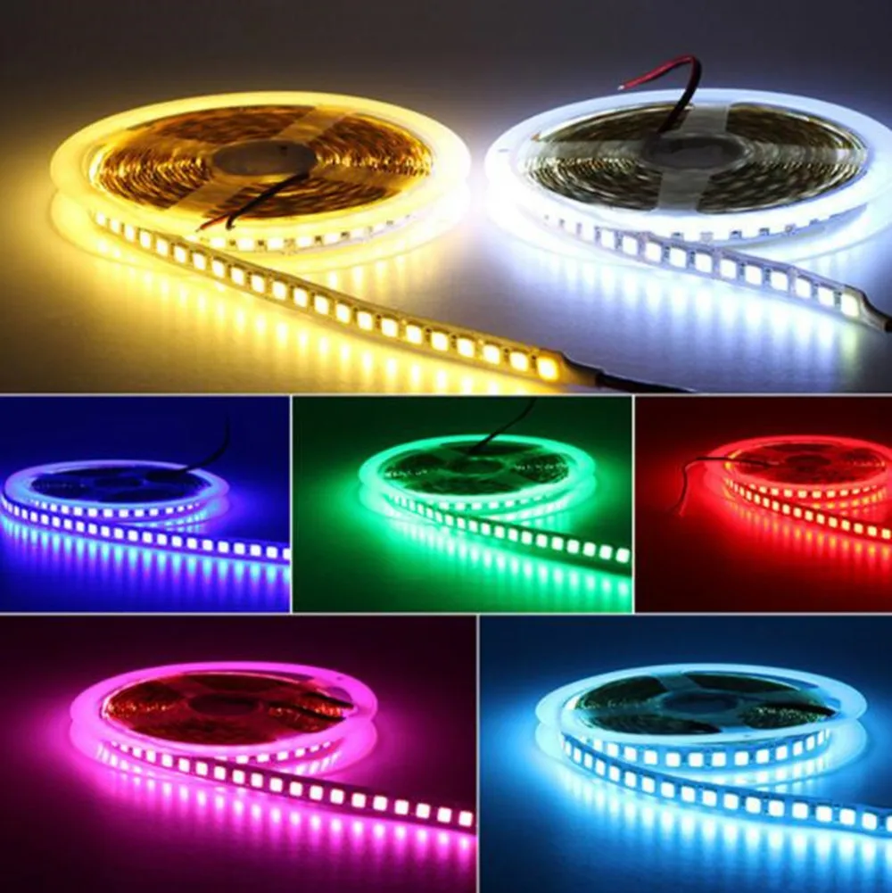 5 m/rolka listwa oświetleniowa LED 5054 120LED/M12VRGB biały czerwony zielony niebieski elastyczne światło do dekoracji pokoju podświetlenie