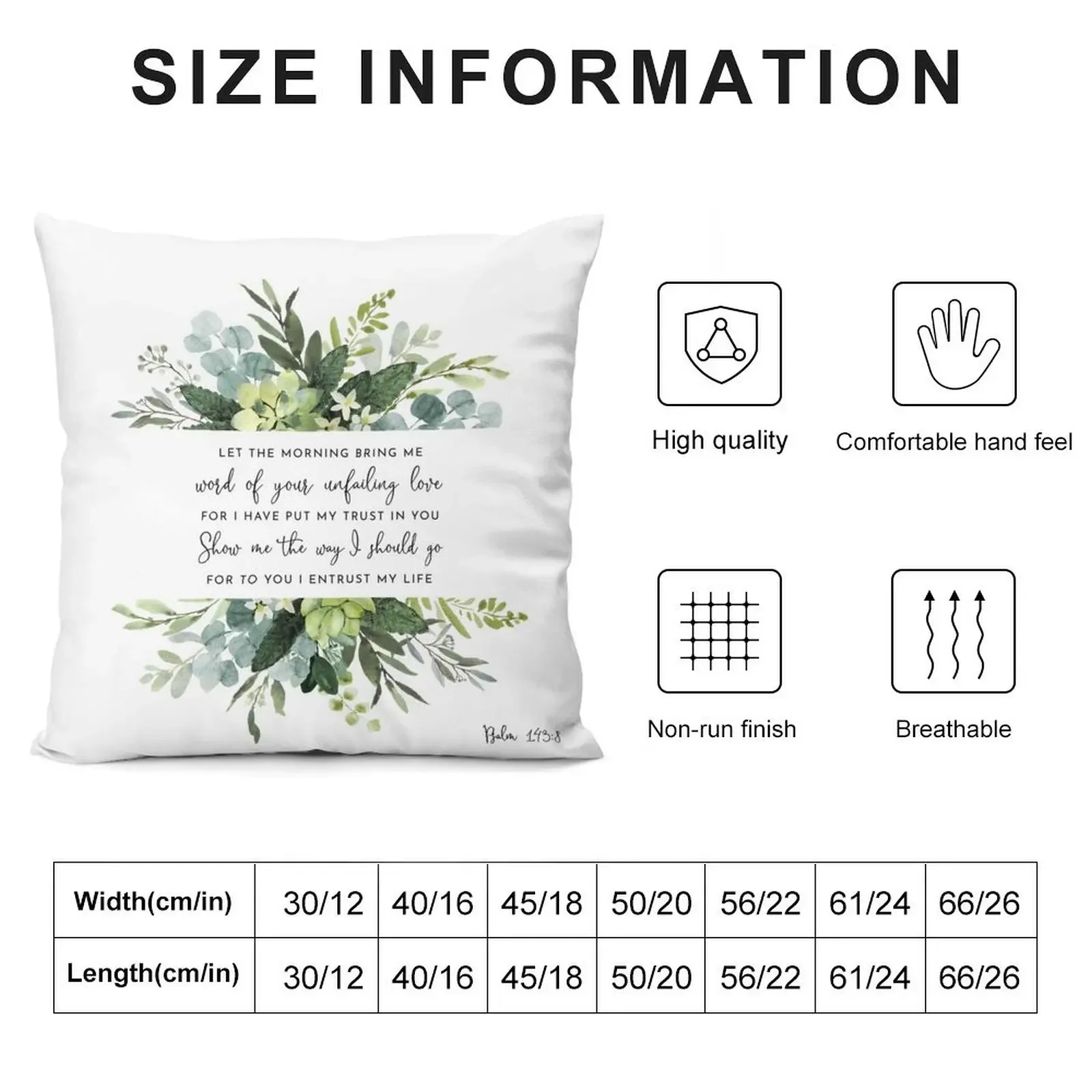 Show Me The Way Psalm 143:8 Throw Pillow Christmas Pillow Covers Decorative Cushion Cushions Home Decor Pillow Case