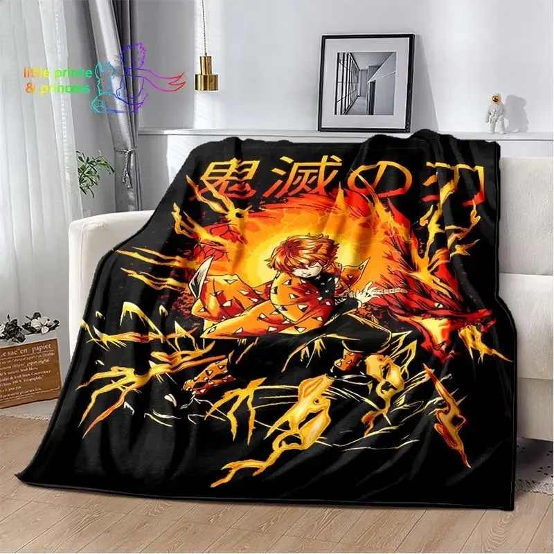 Agatsuma Zenitsu Demon Slayer Character Anime Blanket Lightweight Comfortable Soft Breathable Ultra Warm Blanket Bedding Travel