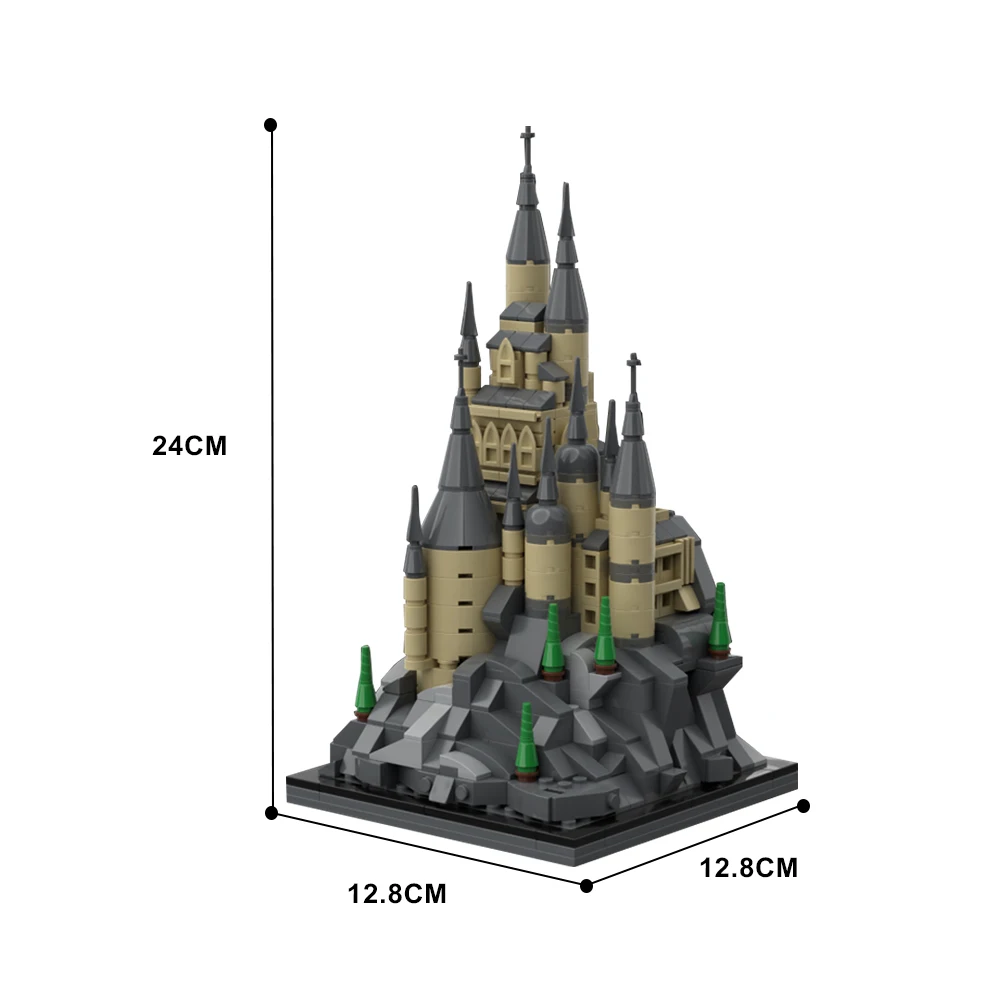 Moc mini blocos de construção modelo castelo brinquedo de montagem diy para crianças e adultos, conjunto de arquitetura criativa decoração de exibição