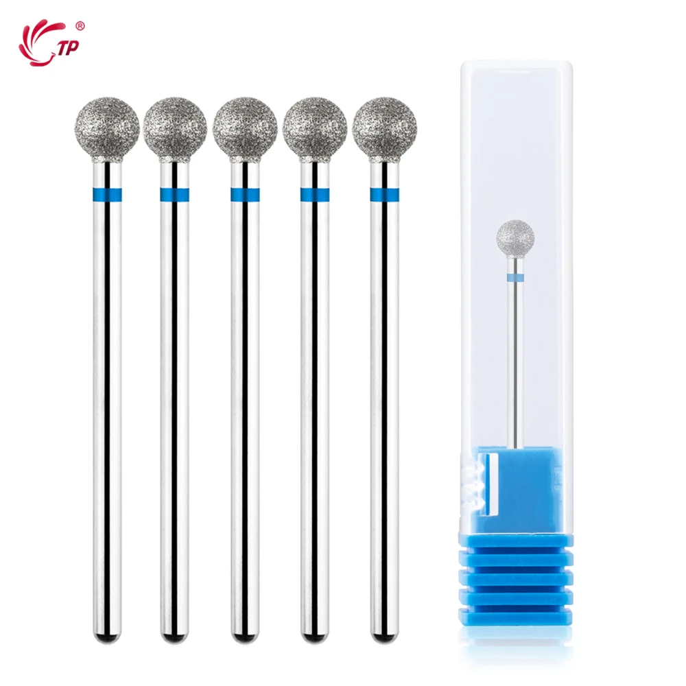 TP 5PCS Diamond Cuticle Clean Ball Head Nail Bit for Electric Machine Perfect for Gel Polishing Manicure Pedicure Cuticle