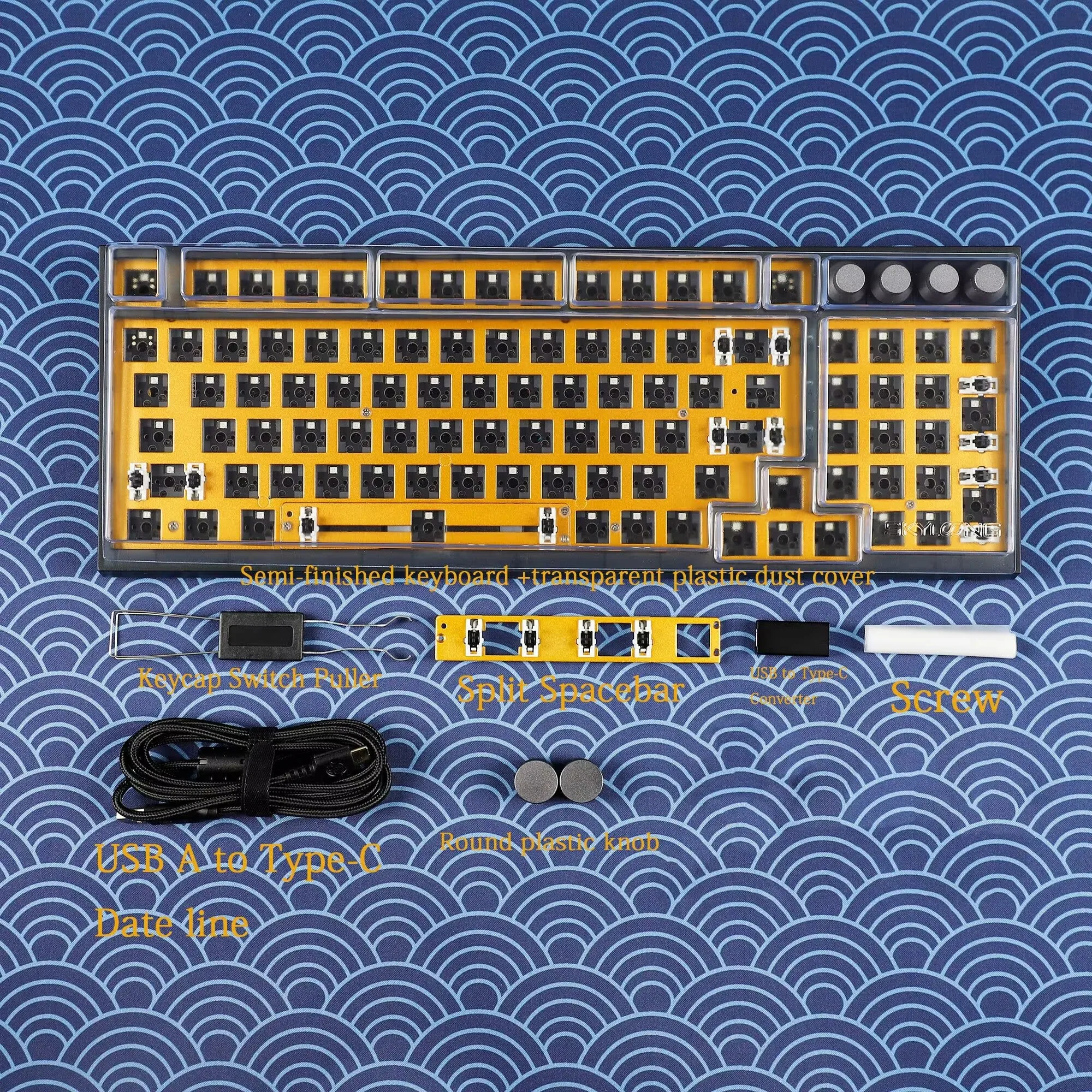 

GK980 Hot Swappable Macro Bluetooth Wired Mechanical Keyboard Triple-Mode 4 Knobs Plastic case Gasket RGB 2.4G Barebone