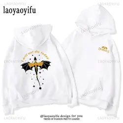 Gold Dragon Fourth Wing Hoodies Retro Basgiath War College Double-side Women Sweatshirt The Empyrean Series Booktok Printed Top