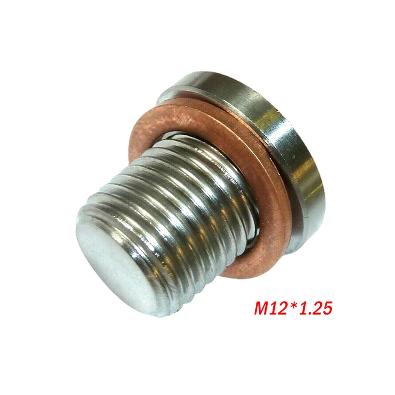 M12 X 1.25 O2 Oxygen Lambda Sensor Blanking Plug Cap Bung Exhaust Accessories With Gasket Automotive Hexagonal Threaded Parts