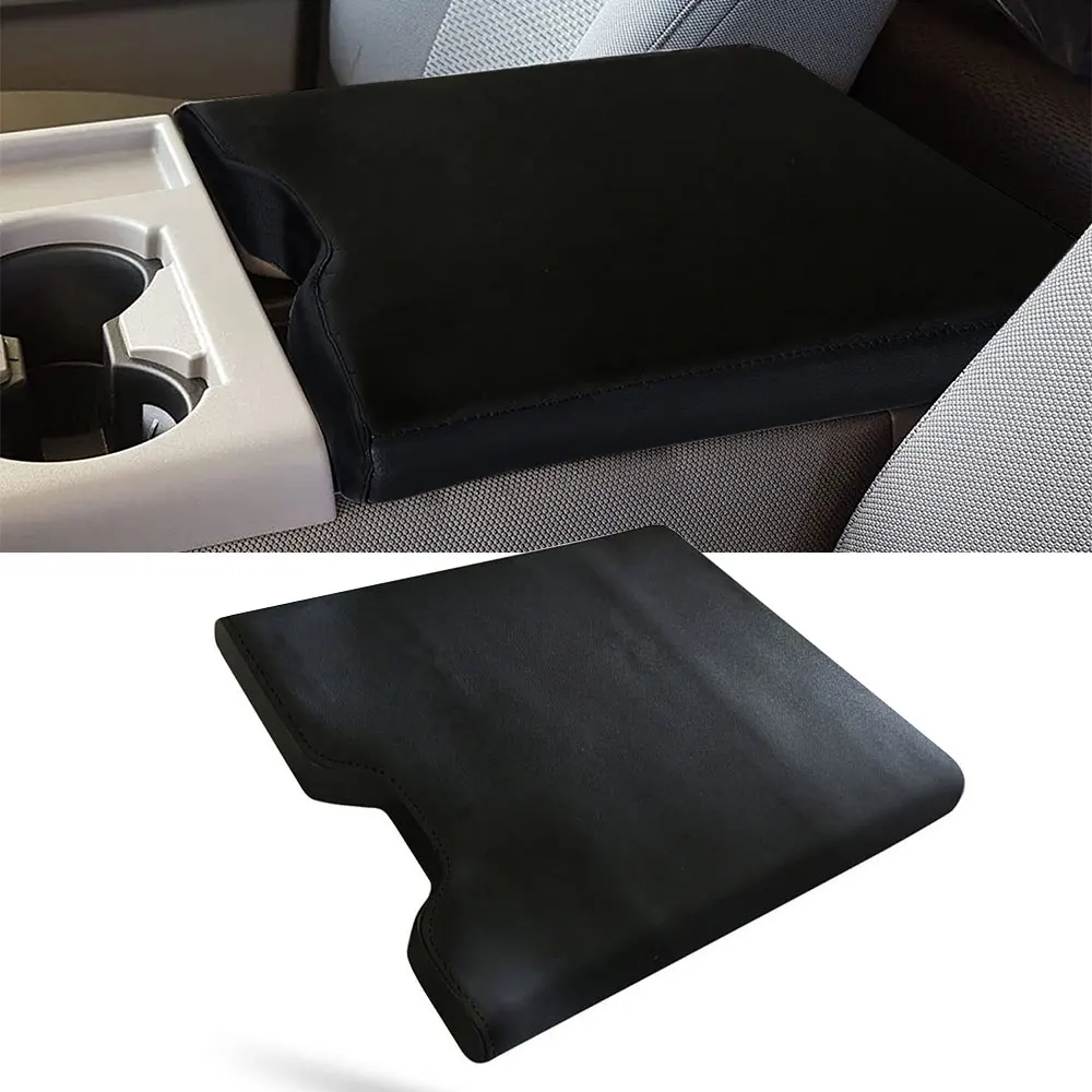 Leather Center Console Armrest Cover For Ford F150 2015-2019 Black Trim Protective Armrest Pad Replace Interior Car Accessories