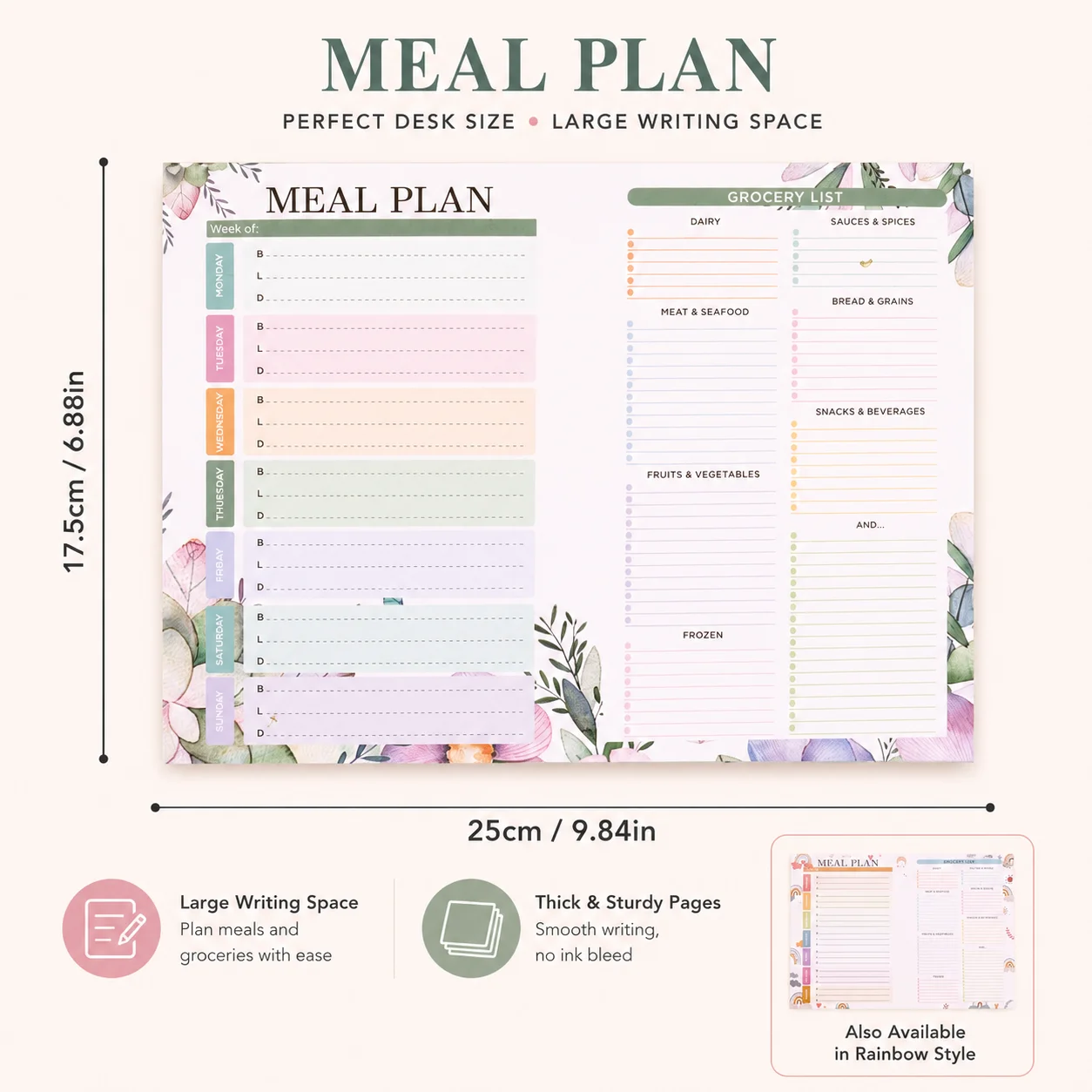 Family Meal Planner Pad Weekly Menu Planning Notebook With Grocery List Daily Food Schedule Organizer For Home Kitchen