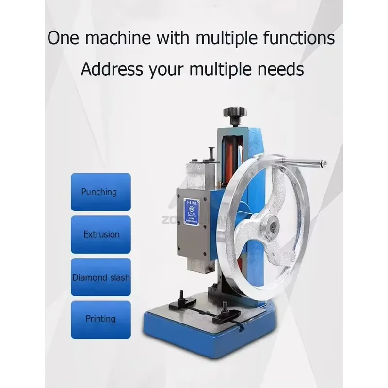 JA-2 Precision Manual Punch Press Desktop Hand Operated Shaft Wrinkle Tool for Leather Craft DIY Equipment Heavy Duty Metal