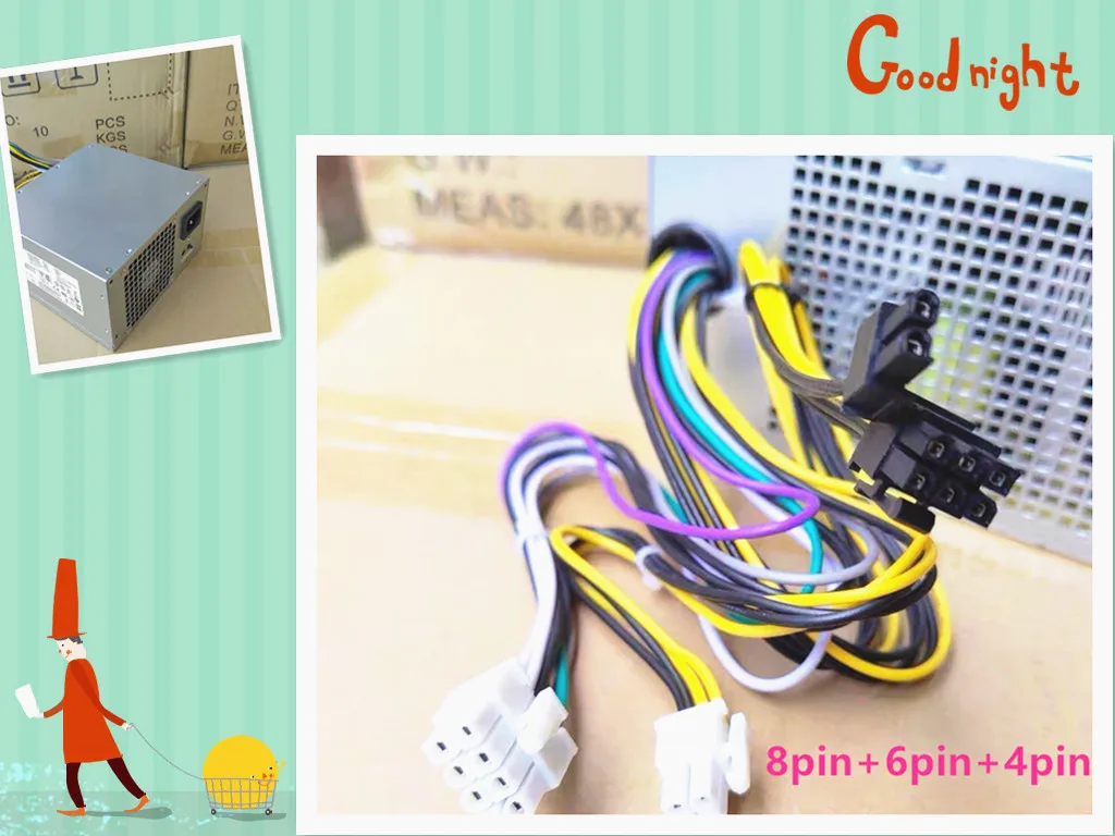 Original NEW For DELL XPS XE2 T1700 T20 T3620 365W Power Supply HU365EM-00 D365EM-00 07VK45 7VK45 0T1M43 T1M43 8pin+6pin+4pin