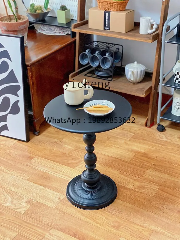 ZZ XL Balcony Small Coffee Table Design Side Table Iron Vintage Bedside Middle Ancient Small round Table