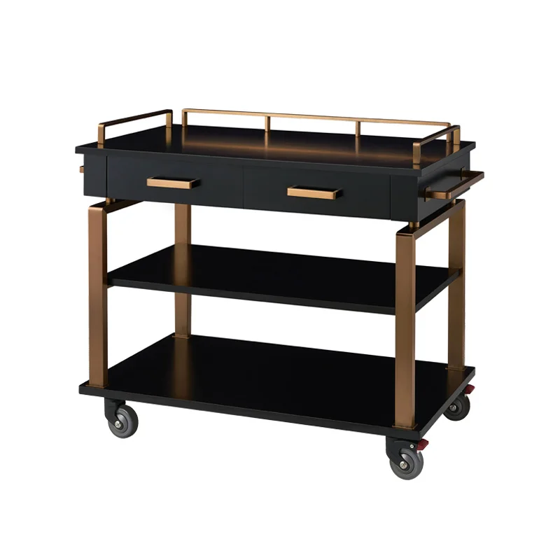 Muebles modernos, mesa negra, estante de 3 niveles, carrito de almacenamiento, cocina, vino, bebidas, mesa para servir, carrito de salón con ruedas
