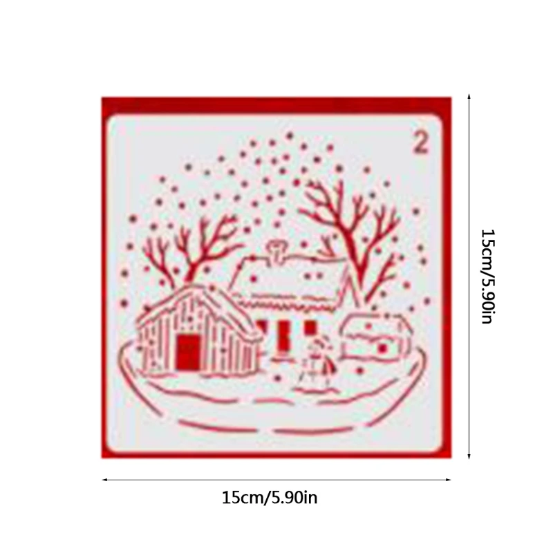 16 шт. шаблон для рисования, полые рождественские трафареты, инструменты для рождественских граффити