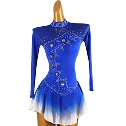 Figure Skating Dress purple Women girl Ice Skating Dress Gymnastics Costume custom crystal rhinestone b290