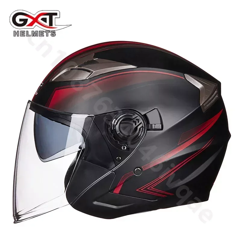 

GXT Motorcycle Helmet G708 Men's Double Lens Women Scooter Summer Half Cover Helm Four Seasons Cascos Para Moto