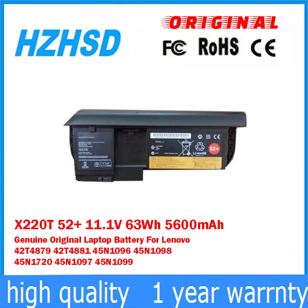 

X220T 52+ 11.1V 63Wh 5600mAh Genuine Original Laptop Battery For Lenovo 42T4879 42T4881 45N1096 45N1098 45N1720 45N1097 45N1099