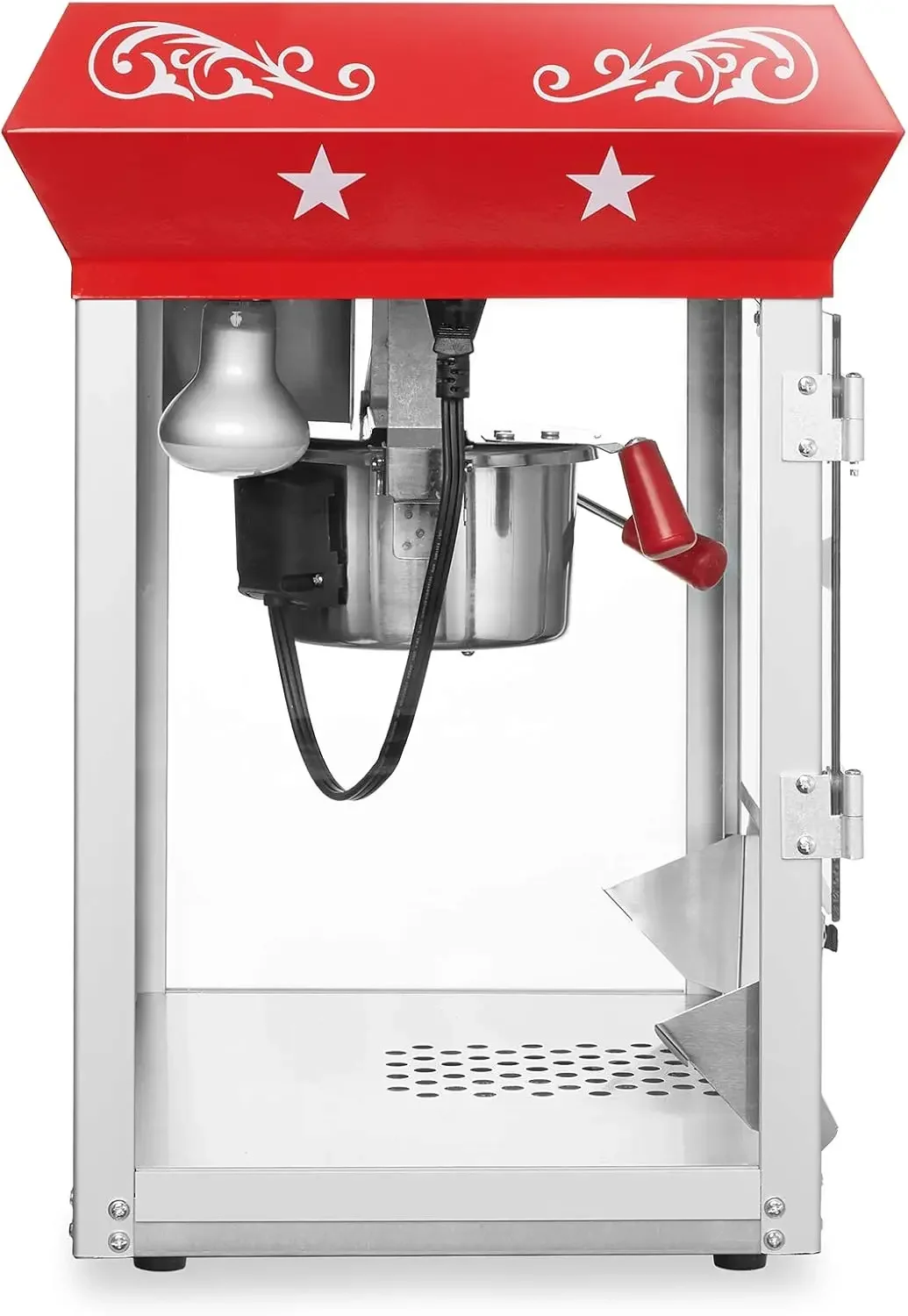 Midway Bar Style Popcorn Machine Maker Popper with 6-Ounce Kettle - Red