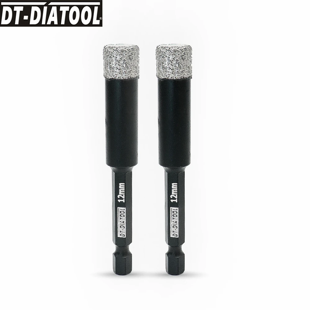 

DT-DIATOOL 2/3pcs Fast-fit Shank Dry Diamond Drilling Core Bits Drill For Granite Marble Diameter 8mm/10mm/12mm Hole Saw Core