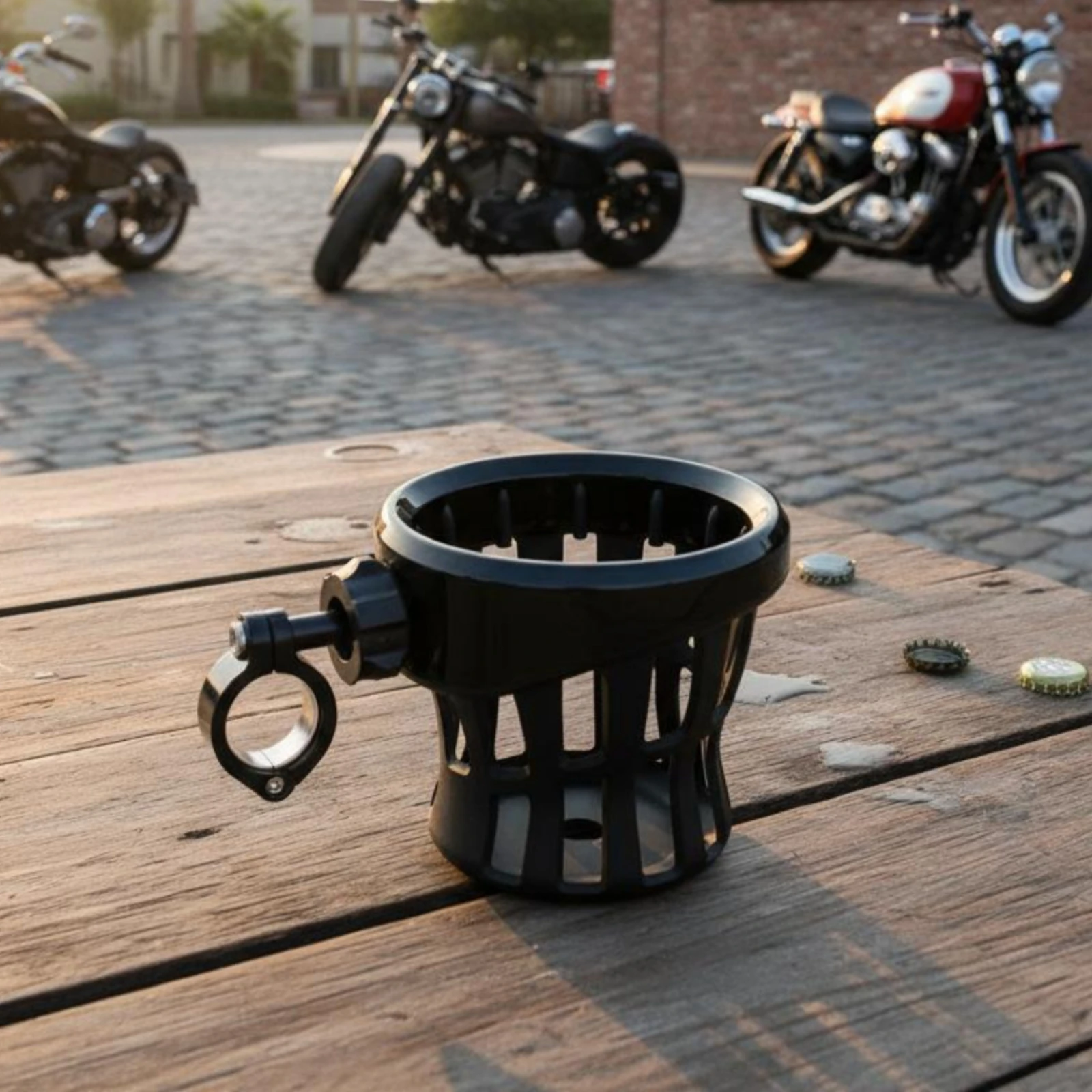 

Motorcycle Cup Holder Lattice Handlebar Cup Holder Vehicle Accessory Rubber Easy to Install