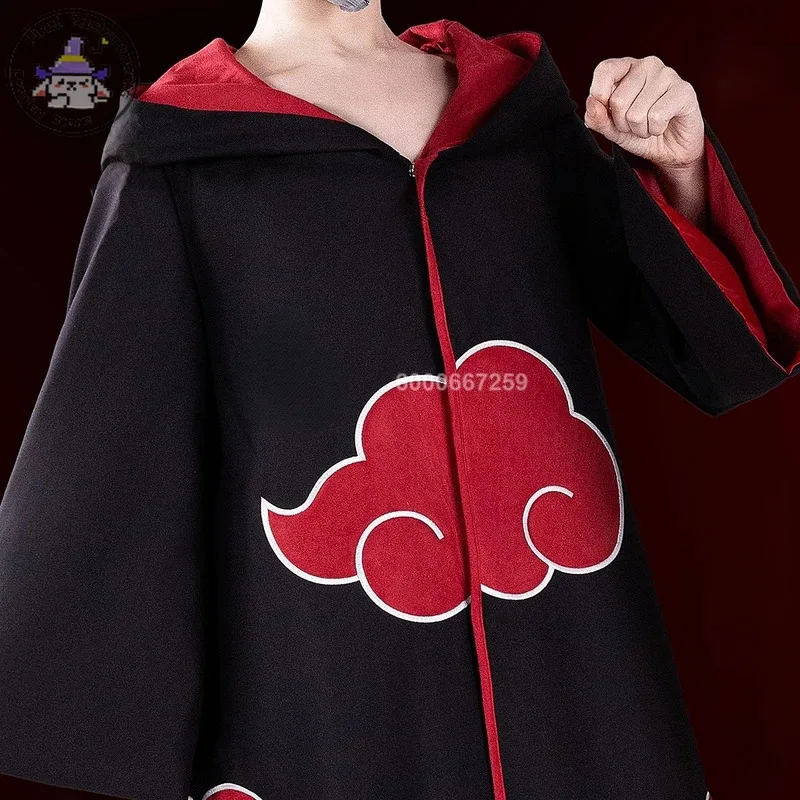 CyAnime Role Playing High Quality Costume Fashion Cosplay Akatsuki Cloak for Men Stand-collar and Hooded Style Comic Con Party