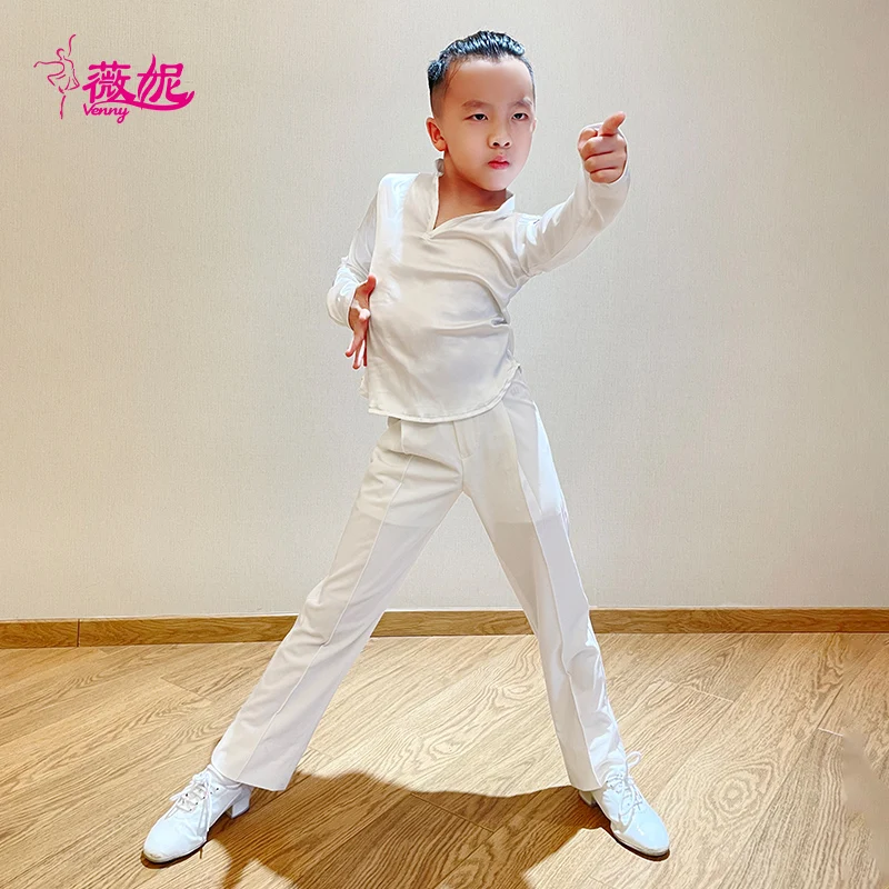 

Vennystyle Latin Dance Set - Boys' Professional Standard Two-Piece Top & Pants, Certified Training Outfit