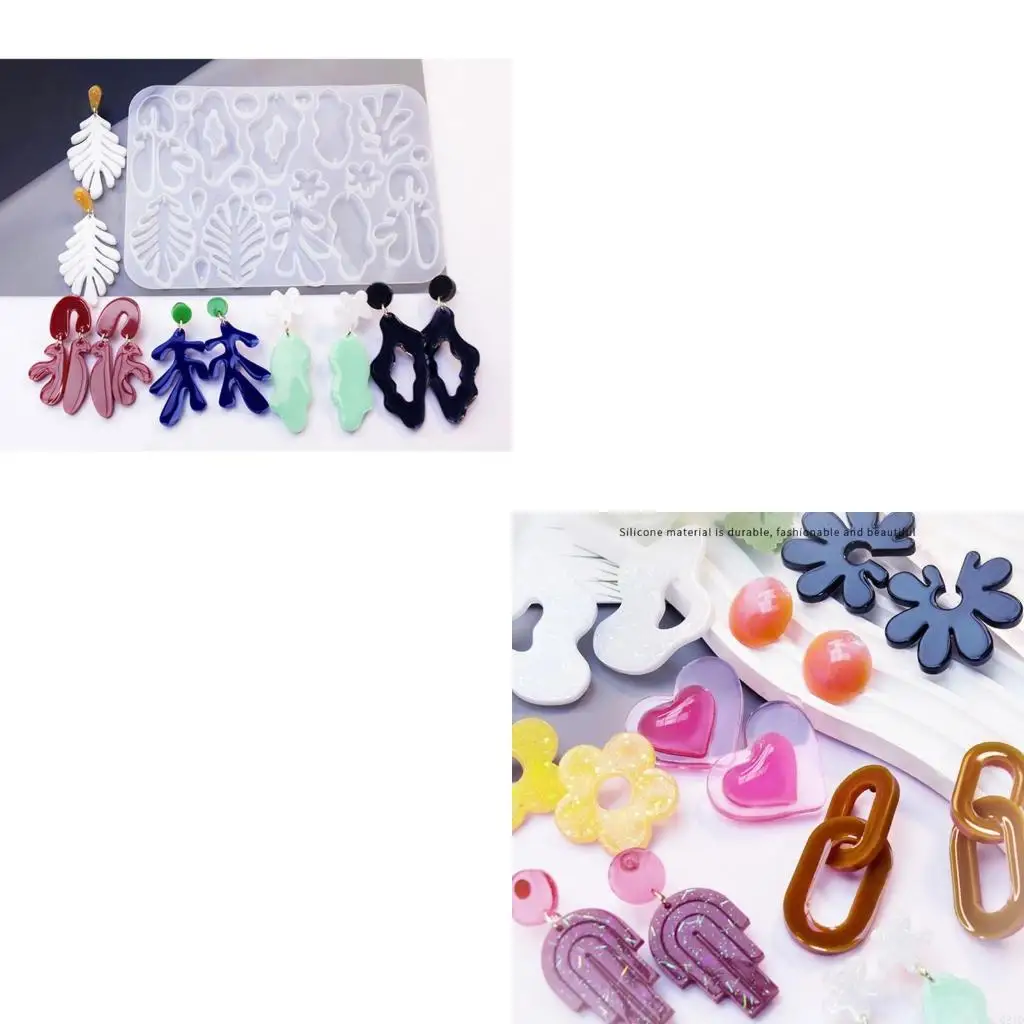 

3D Irregular Silicone Molds Jewelry Casting Molds Epoxy Resin Pendant Mould for DIY Earrings, Jewelry, Keychain, Crafts