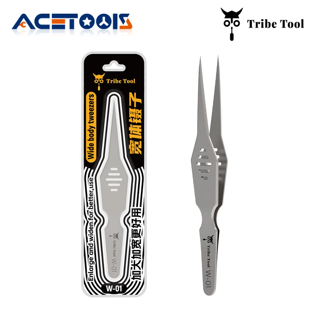

Инструмент Tribe W-01, пинцет с широким корпусом, 155 мм, легированная сталь, антикоррозийный для ремонта материнской платы телефона, обслуживание компьютера, эргономичная ручка