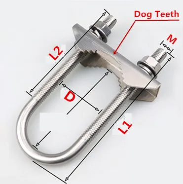 Imagen 2 del producto Kit de soporte de montaje de mástil a mástil antioxidante de alta resistencia, pernos en U 304, abrazadera de mástil de antena doble para TV,CB,Ham, bloque de mandíbula en V