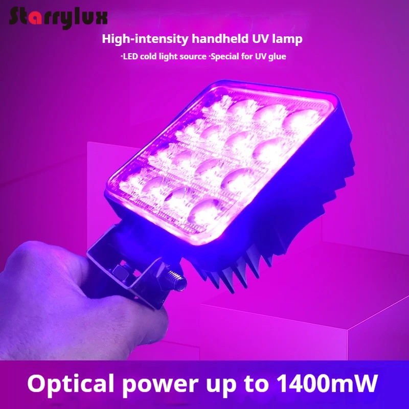 Handheld UV Curing Lamp 16W - Portable LED UV Light for Adhesive Glue, PCB Green Oil, LCD Repair, Resin 365nm-405nm