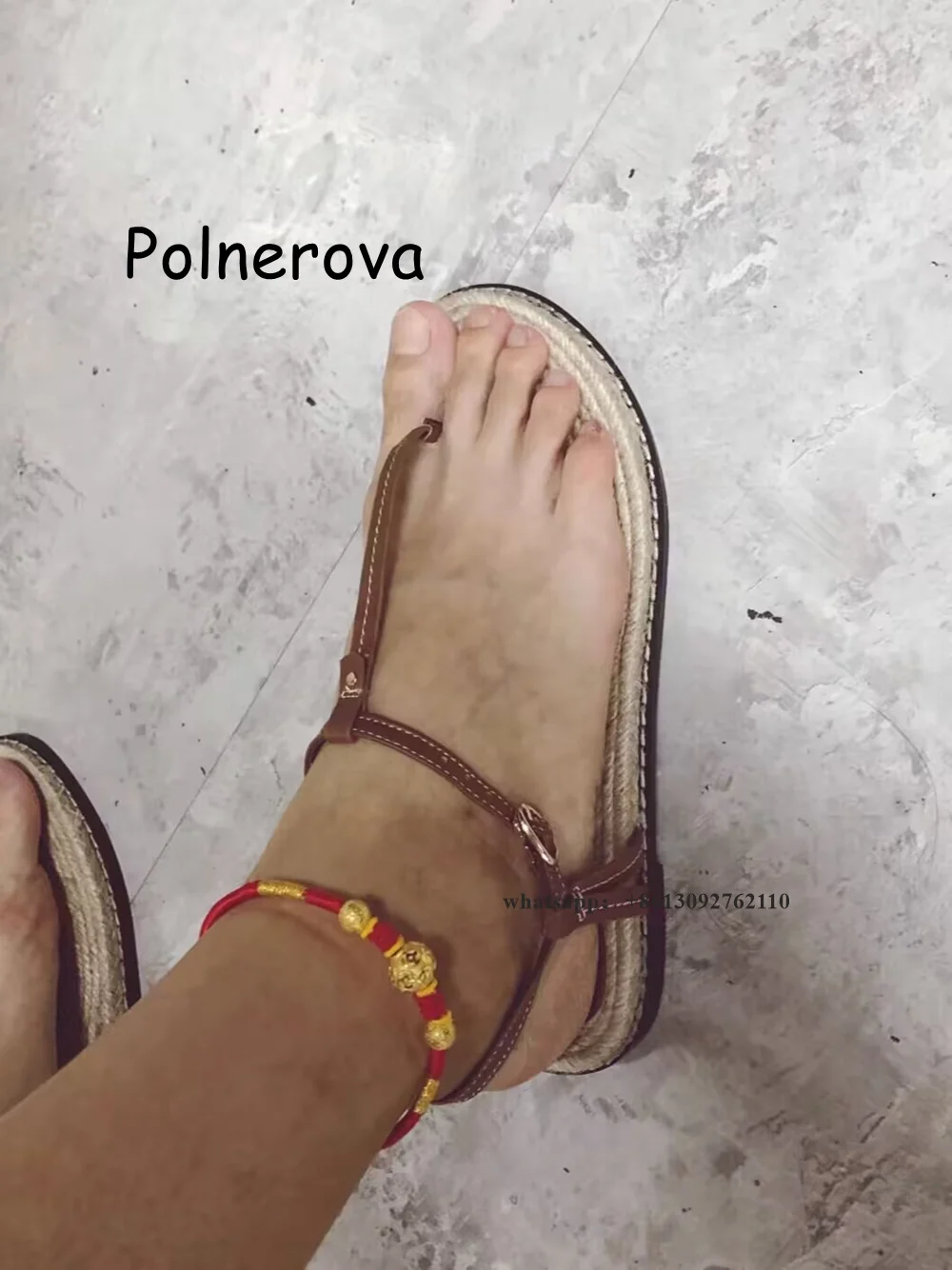 Sandały wiązane w kształcie litery T Flip Flop płaskie z butami damskimi Pasek z przodu z tyłu Metalowa klamra Letnie codzienne eleganckie damskie