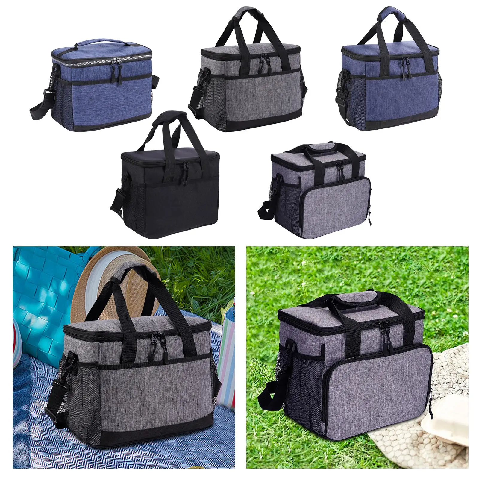 Cooler Bag Zipper Portable Beach Cooler Leakproof Comfortable Lunch Cooler Tote