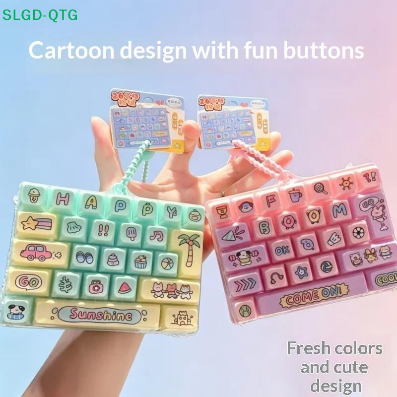 Hot! 26 Key Stress Relief Keyboard Toy Keychain Cute Creative Student And Children Birthday Gift Small Pendant Accessory
