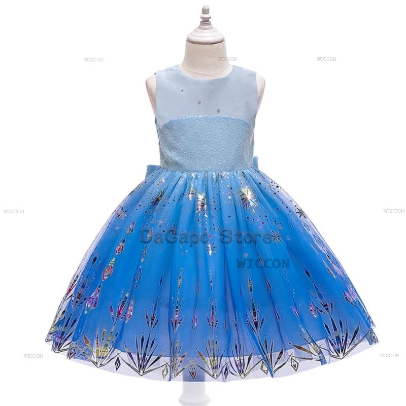 Kinderen Meisjes Prinsessenjurk Meisje Cosplay Ijs Schattig Koningin Kostuum Elsa Tiara Verjaardagsfeestje Halloween Carnaval Outfit Blauw Kostuum