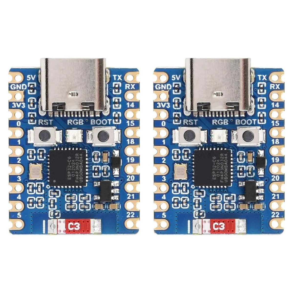 2025 New- 2pcs ESP32 Development Board ESP32-C6 Mini Development Board Based on ESP32-C6FH4 Dual Processors 2.4GHz WiFi 6 & BT5