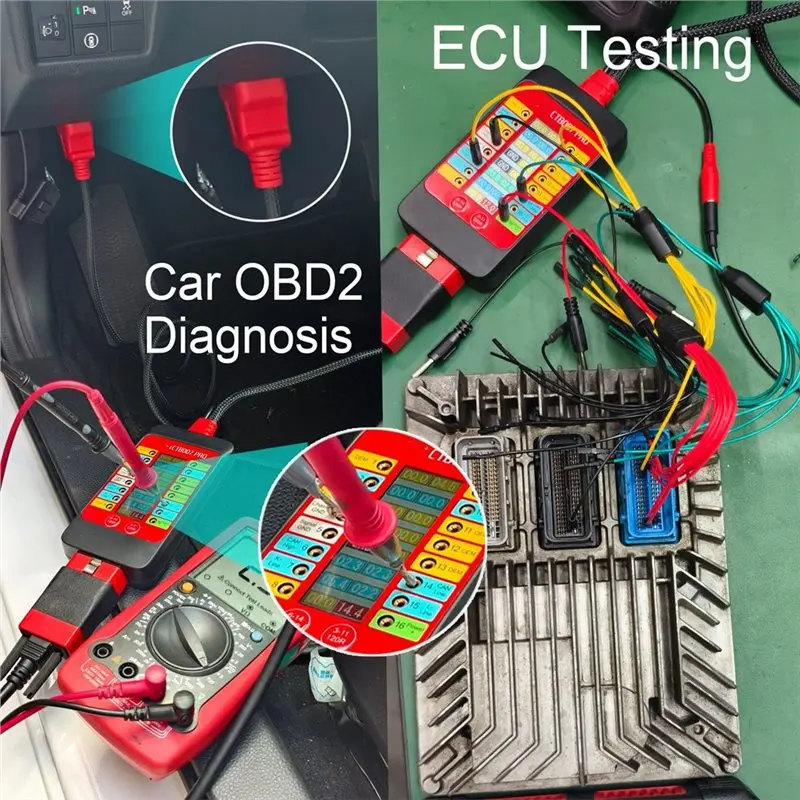 PHILE-OBD2 Breakout Box With LCD Digital Vrms Display- CTB007 PRO, ECU Testing Tool, Automotive Diagnostic, CAN Tester
