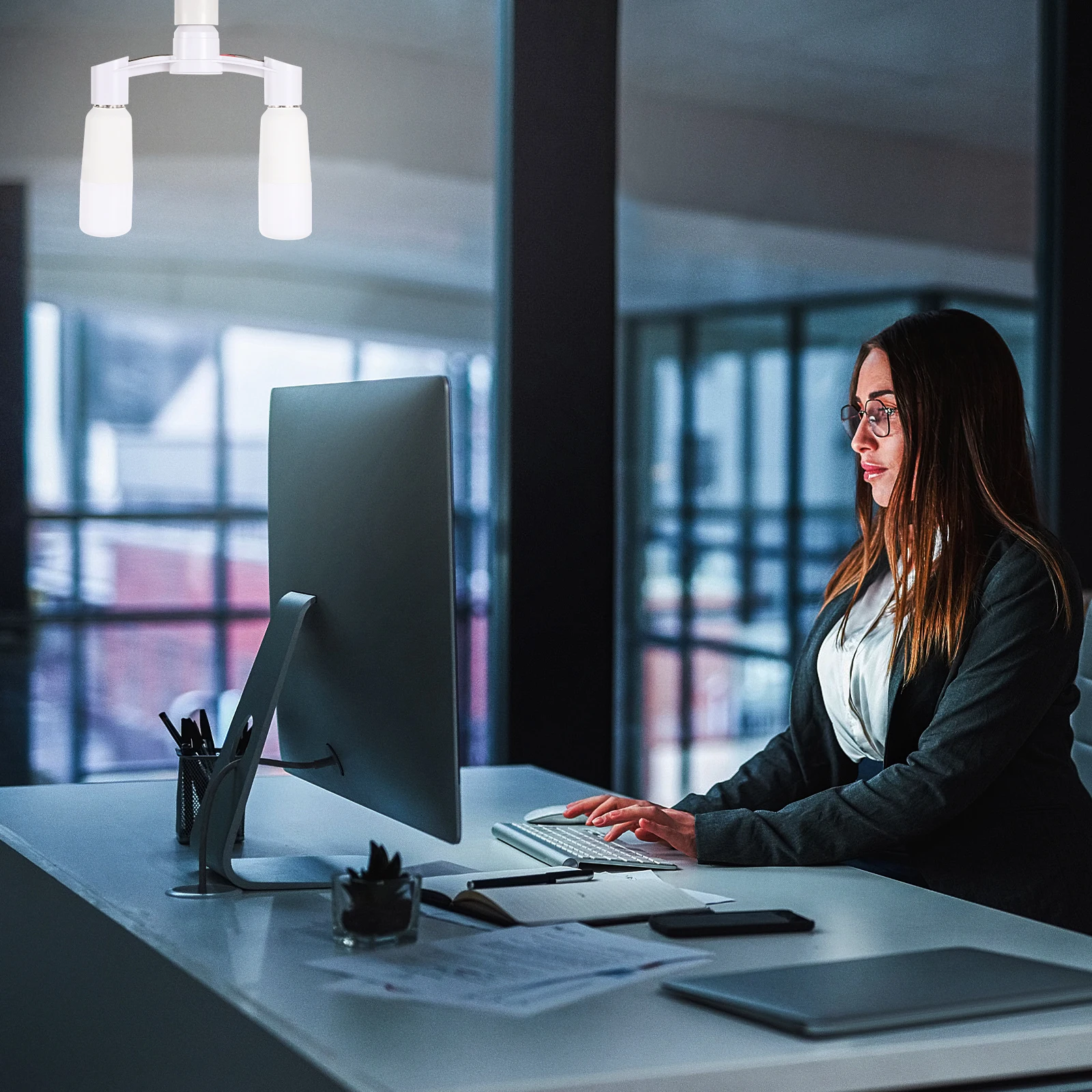 

E27 Lamp Head Converter Dual Light Splitter Fireproof Anti Aging Durable Expand Bulb Sockets Easy Conversion LED Power