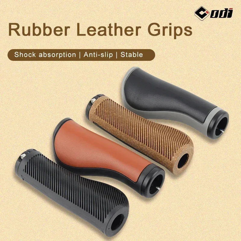 

ODI EL13 MTB Retro Leather Grips Bicycle Large Pad Grip Road Bike Lock-on Grip Cover for Brompton Folding Bicycle Accessories