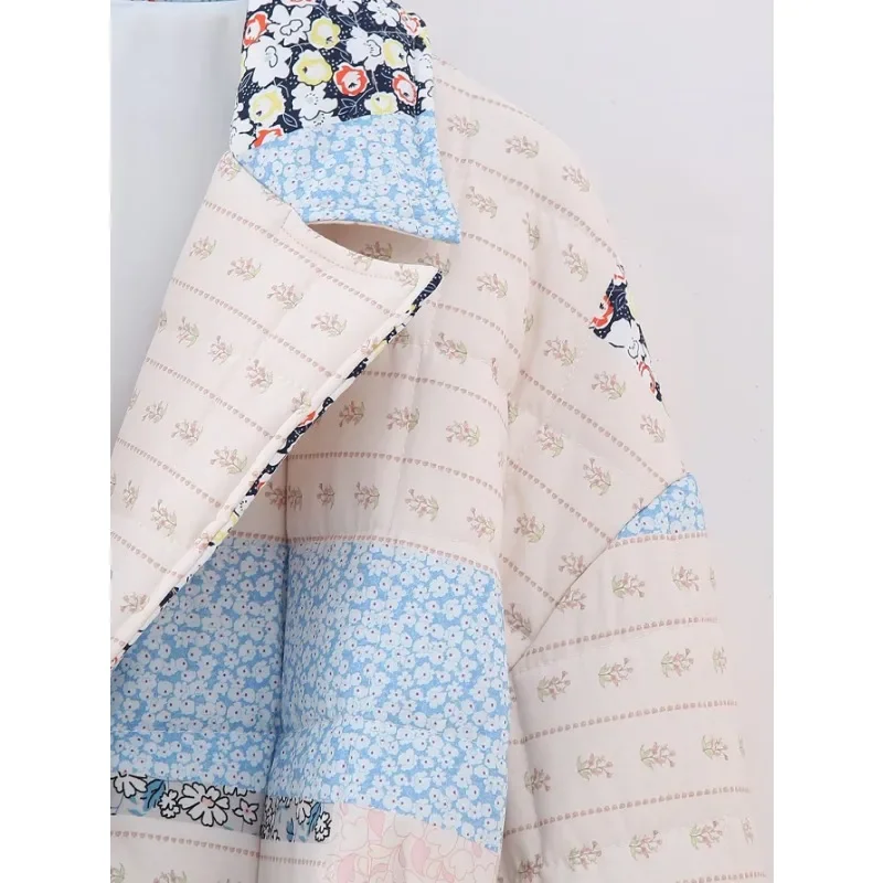 เสื้อพาร์กาฤดูหนาวปี 2025 พร้อมเข็มขัด เสื้อพาร์กาผู้หญิงลำลอง ปกเสื้อพิมพ์ลาย อุ่น บุผ้าแบบควิลท์ แฟชั่น กระดุม กระเป๋า เสื้อแจ็คเก็ต สตรีทแวร์