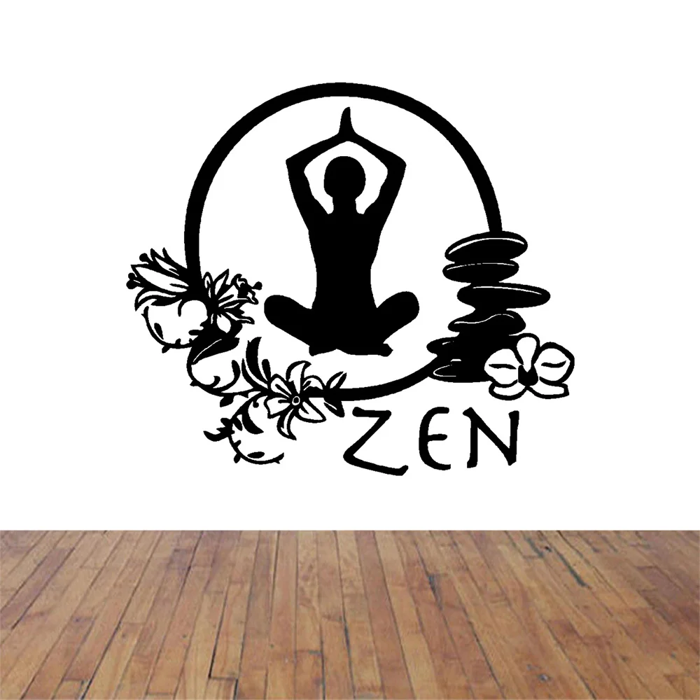 Yoga Wall Sticker Zen Meditation Yoga Health Mantra Enlightenment Girl Wall Sticker Fitness Wall Decal Bedroom Home Decoration