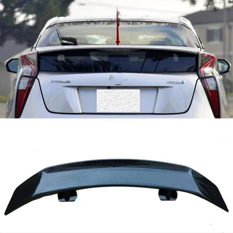 For CAR Trunk Universal Accessories Spoiler NEW OLD Toyota Prius ABS Material Plastic Rear Lip Wing Tail Black Body Kit 2000-21