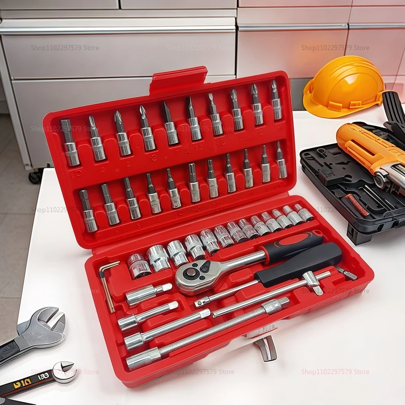 46 قطعة/المجموعة مفتاح بانة لتقوم بها بنفسك مجموعة أدوات إصلاح مفك براغي بسقاطة لإصلاح السيارات الأجهزة أدوات لإصلاح السيارات والمنزلية
