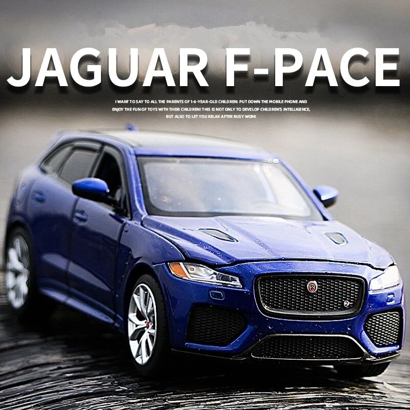 1:32 Jaguar F-PACE SUV 합금 자동차 모델 다이캐스트 금속 차량 자동차 모델 시뮬레이션 소리와 빛 컬렉션 어린이 장난감 선물