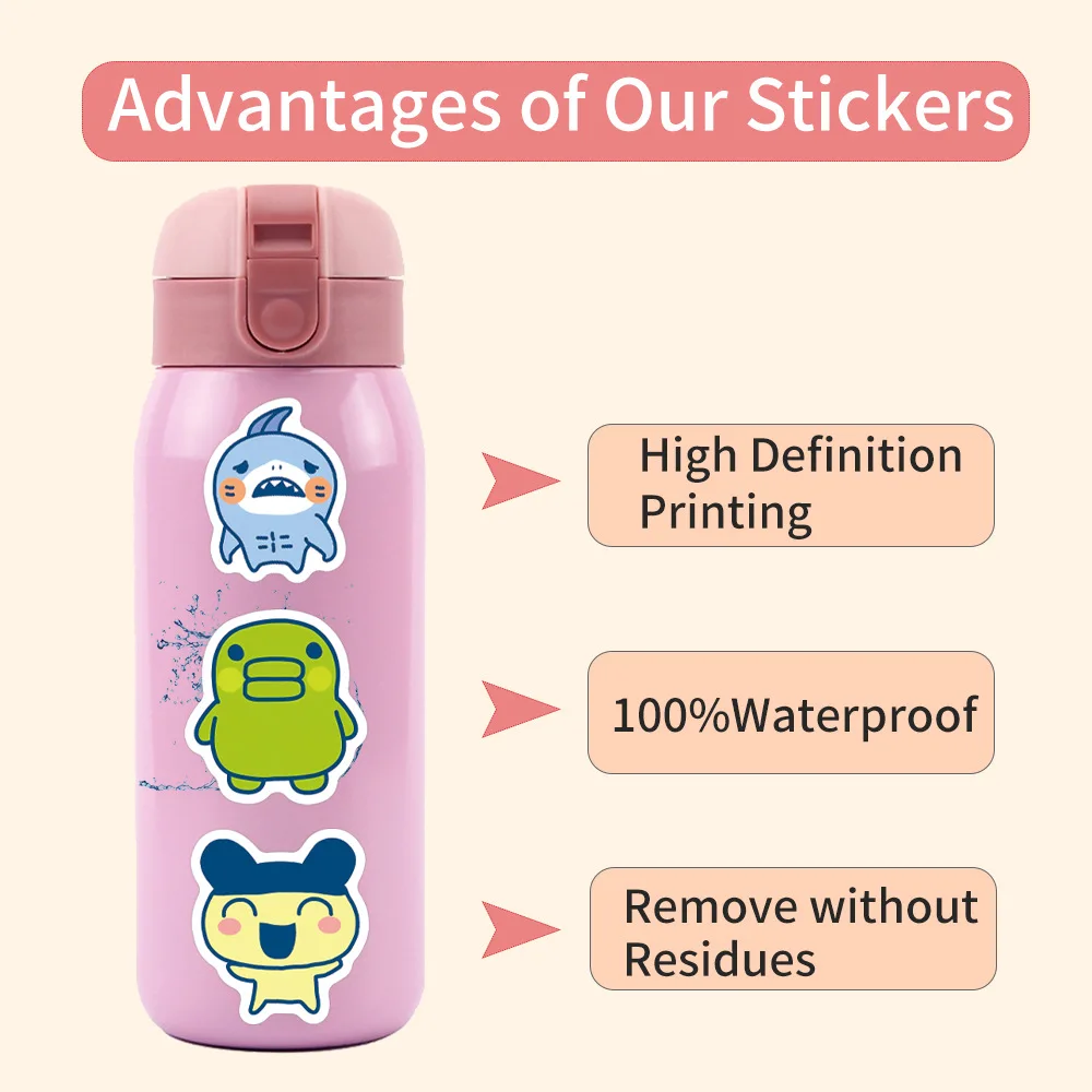 100 Stück Neue Tamagotchi Graffiti-Aufkleber, Dekorative Notizbuch- und Gepäckaufkleber, DIY Cartoon-Sticker für Kreative Projekte – Detail 9