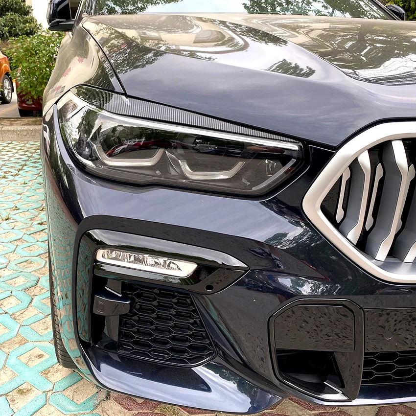 BMW X5 G05 X6 G06 için 2018 kadar 30i 30d 35i 40i 40d 45e M50i M50d Evil far kaşları göz kapağı kirpik başkanı işık lambası