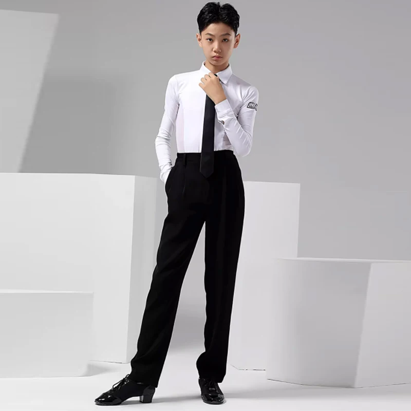 Children Latin Dance Performance Costume Boy's Standard Ballroom Dancing Shirt Cha Cha Waltz Dancer Competition Clothing VBH1691