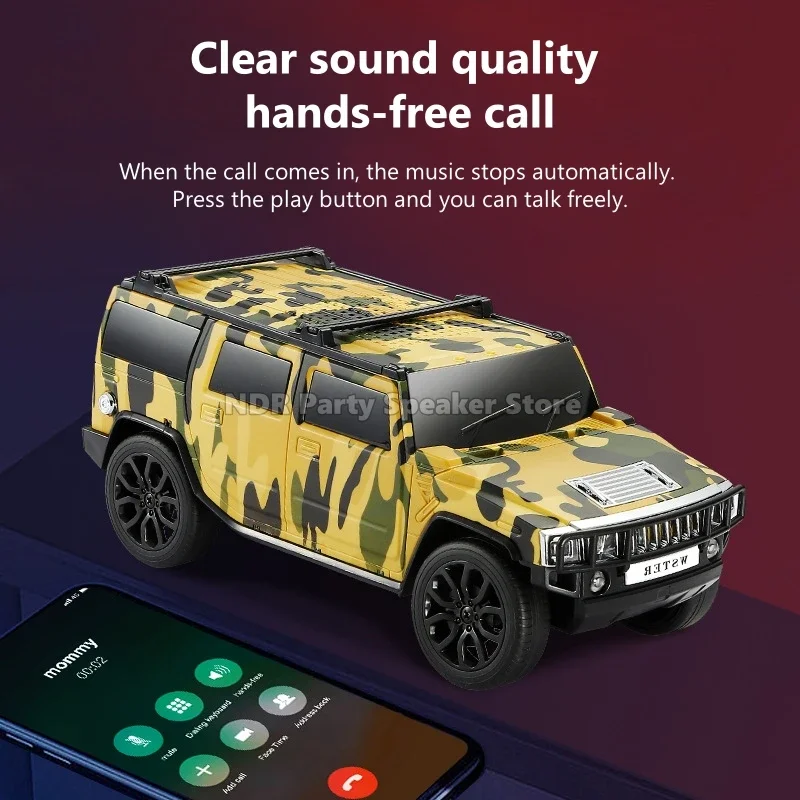 WS-590 Car Model Wireless Blue-tooth Speaker Stereo Bass Sound Woofer Hifi Music Active BT Gift Toy Car Model Speakers FM Radio