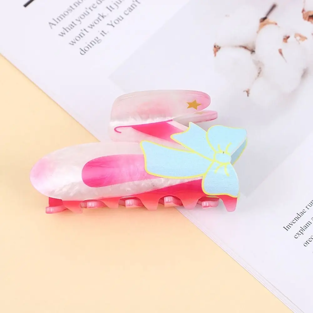 

Cute Acrylic Angel Hair Claw Bow Star Flower Hair Clip Geometry Headwear Jellyfish Shark Clip Female